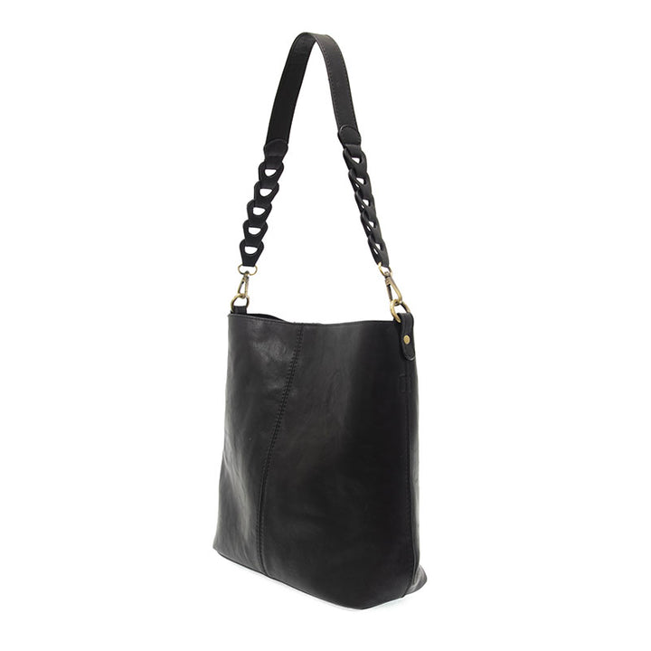 Tessa Convertible Hobo with Link Shoulder Strap  Black Side
