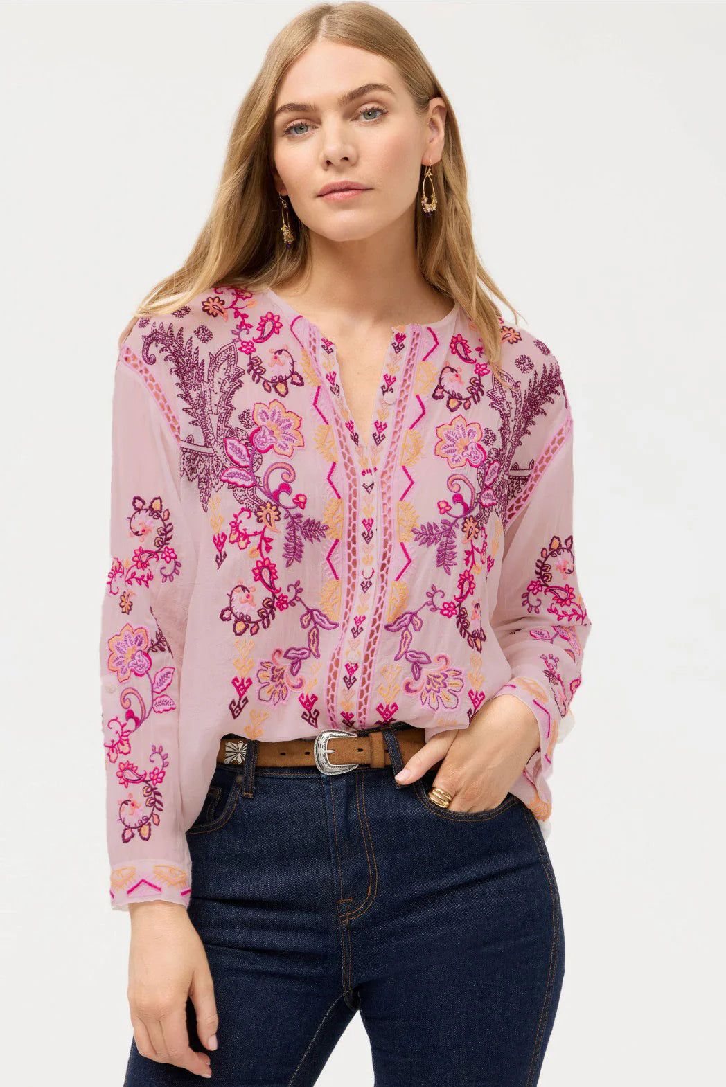 Johnny Was Karol Shirt Romance Rose 1