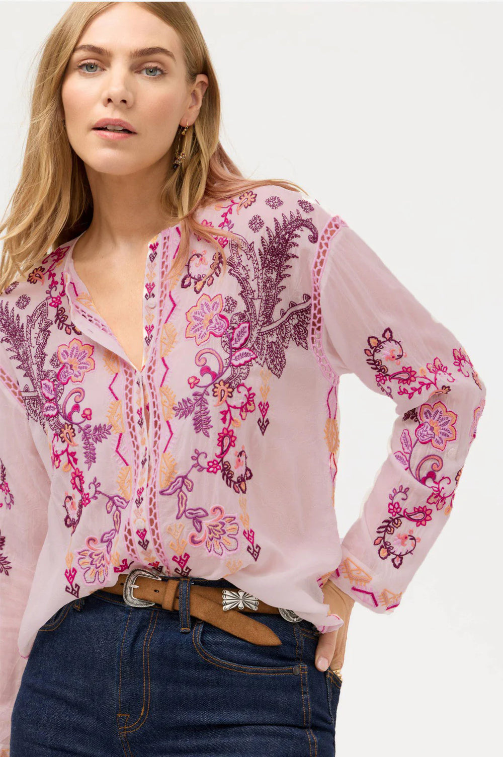 Johnny Was Karol Shirt Romance Rose 2