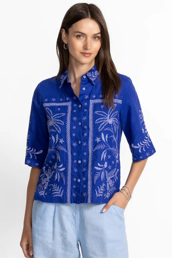 Johnny Was Linen Kimono Sleeve Shirt 1