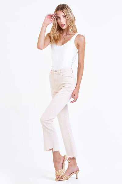 Jeanne Super High Rise Cropped Flare Jeans Heavenly Pink Full.
