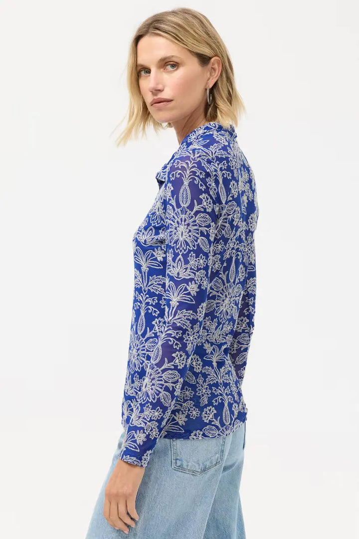 Johnny Was Maricel Mesh Button Down Shirt 3