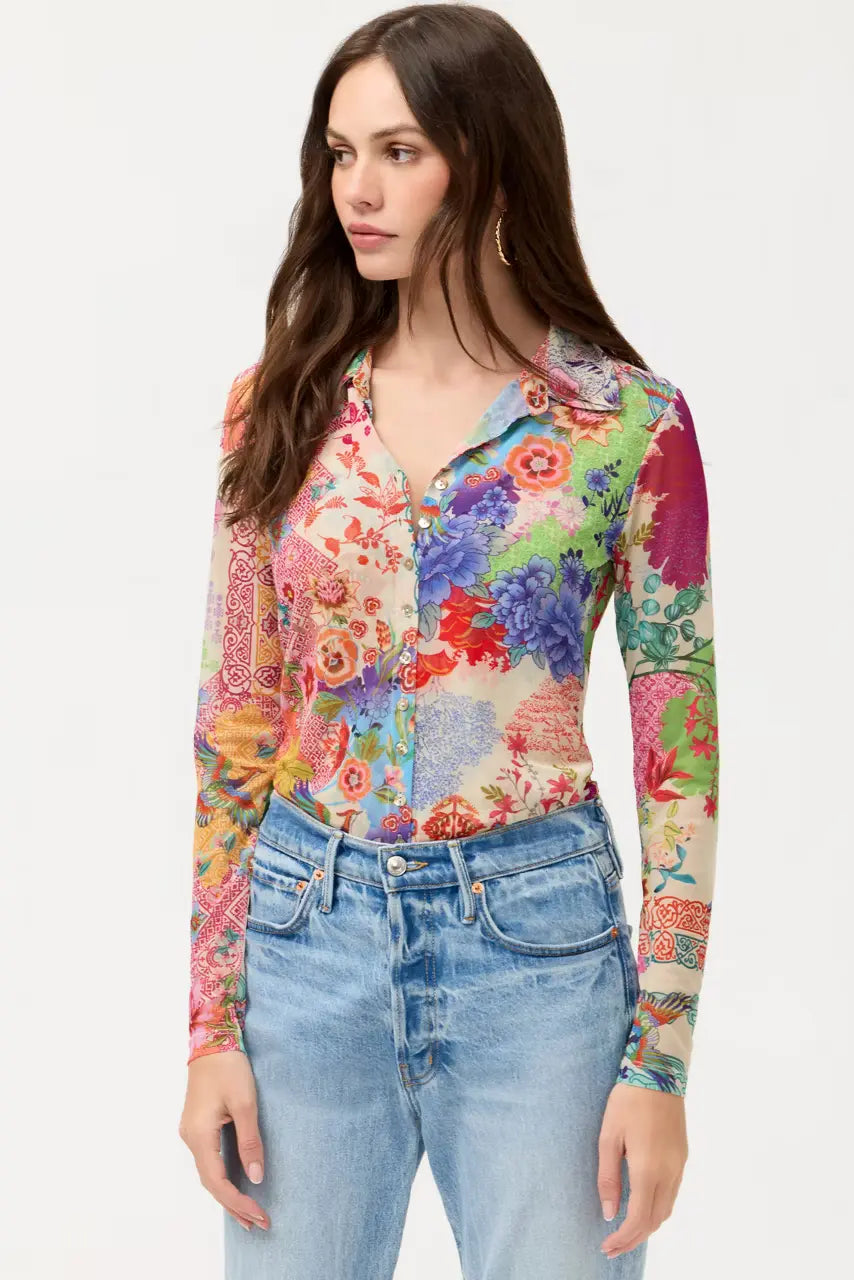 Johnny Was Mesh Button Front Shirt - McDreamer 1