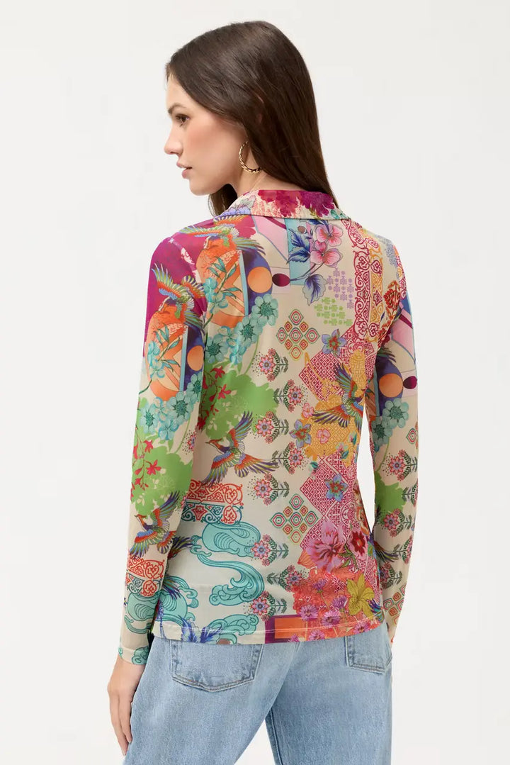 Johnny Was Mesh Button Front Shirt - McDreamer 4