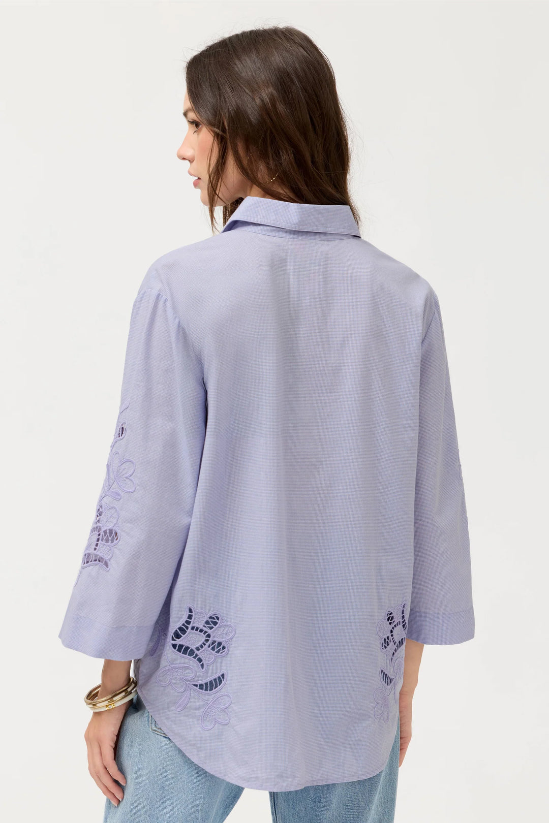 Johnny Was Kimono Sleeve Shirt - Masse Gingham 3