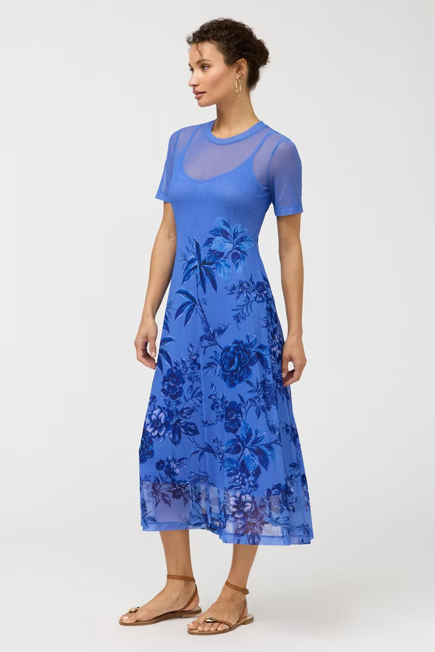 Johnny Was Mesh Tee Dress Yvessa Blue