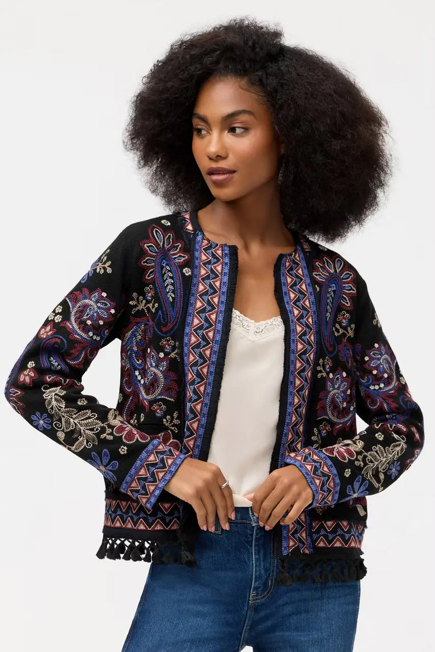 Johnny Was Katiuska Short Fringe Jacket 1