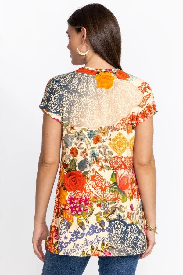 Tango Relaxed Dolman Sleeve Tunic - Floral Print - Tunic - Back.