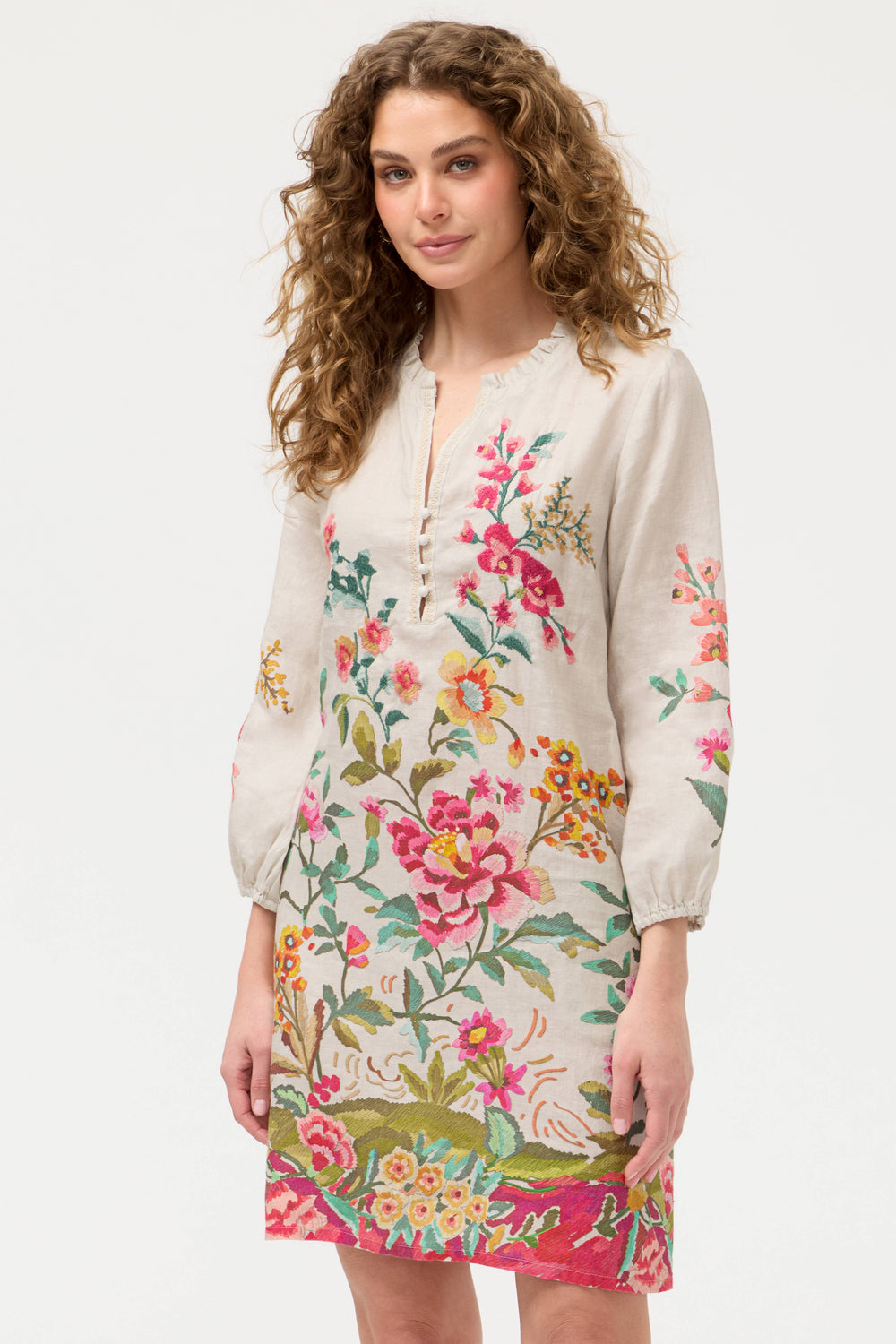Johnny Was Shift Field Dress Ecru Miraze 1