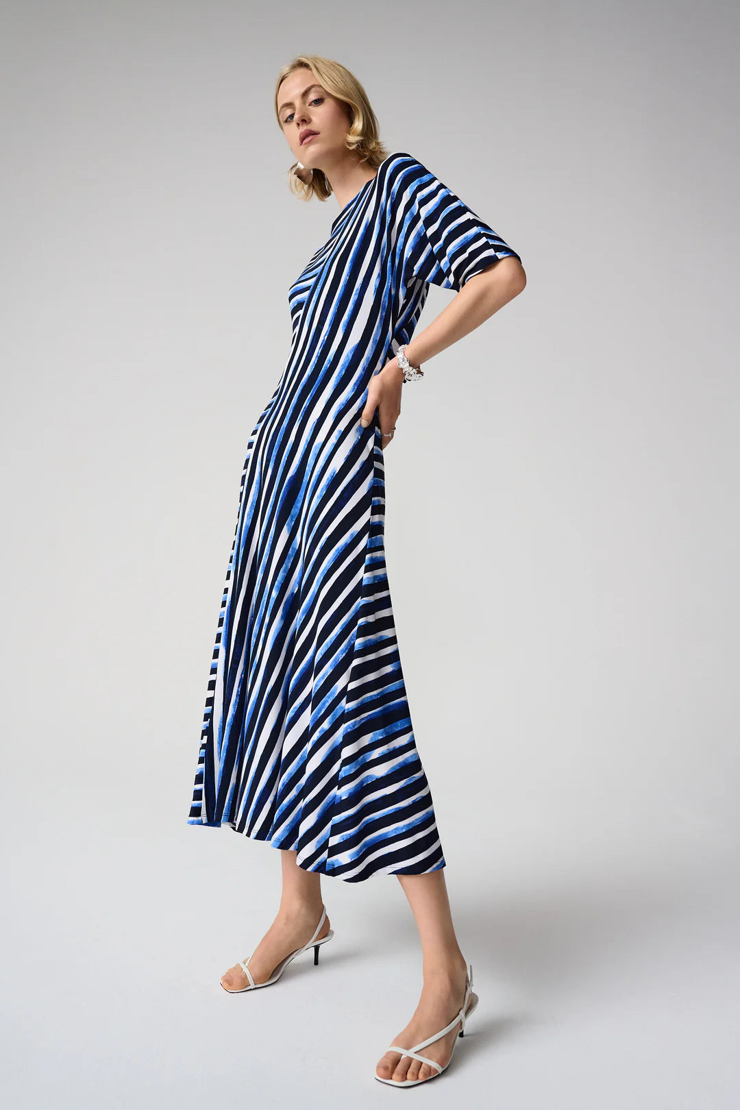 Joseph Ribkoff Stripe Print Fit and Flare Dress Style 261047 3