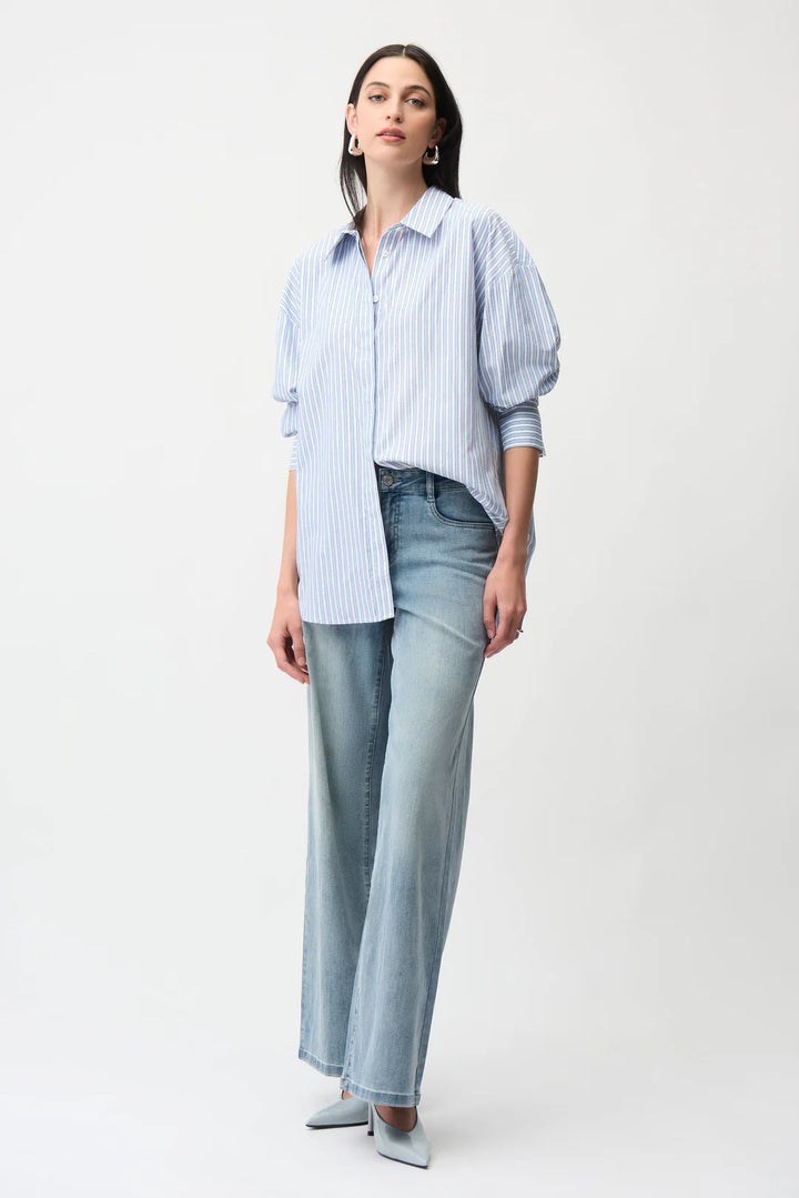 Joseph Ribkoff Tencel Stripe Print Boxy Blouse Style 261931 4