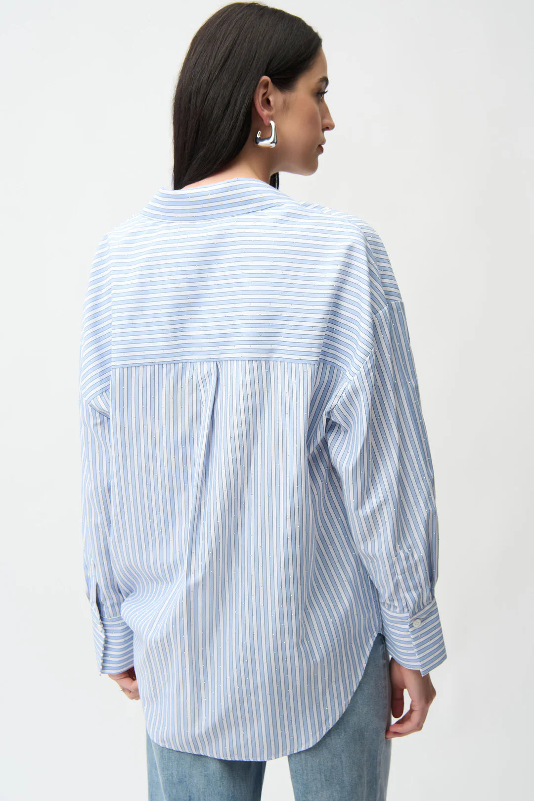 Joseph Ribkoff Tencel Stripe Print Boxy Blouse Style 261931 6