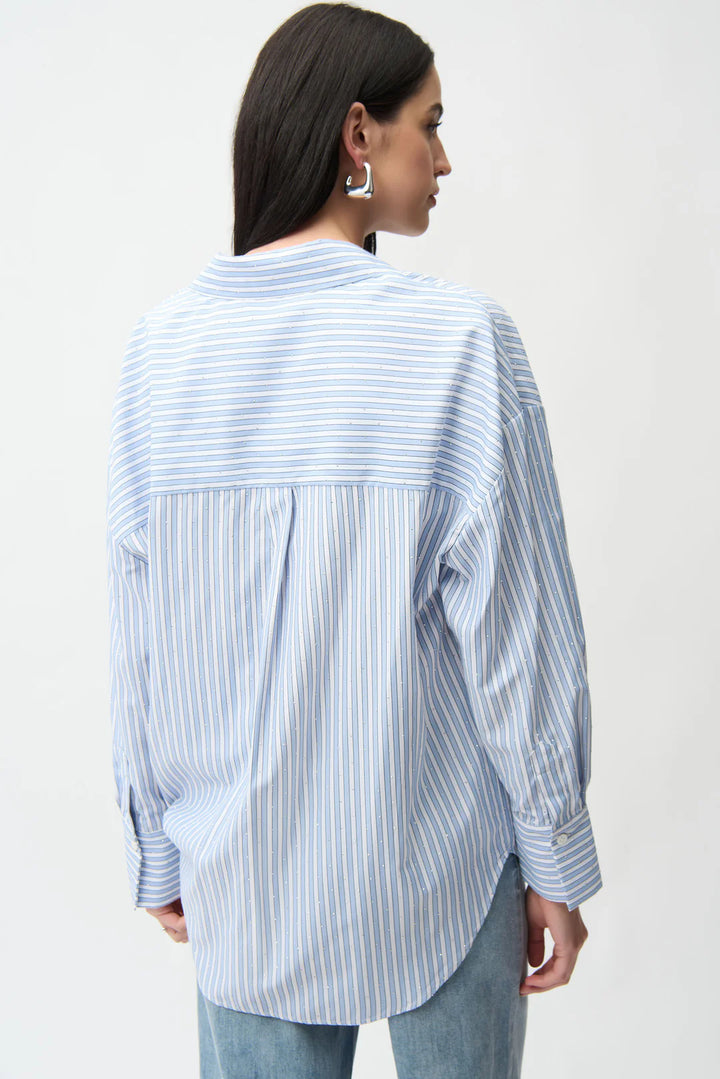 Joseph Ribkoff Tencel Stripe Print Boxy Blouse Style 261931 6