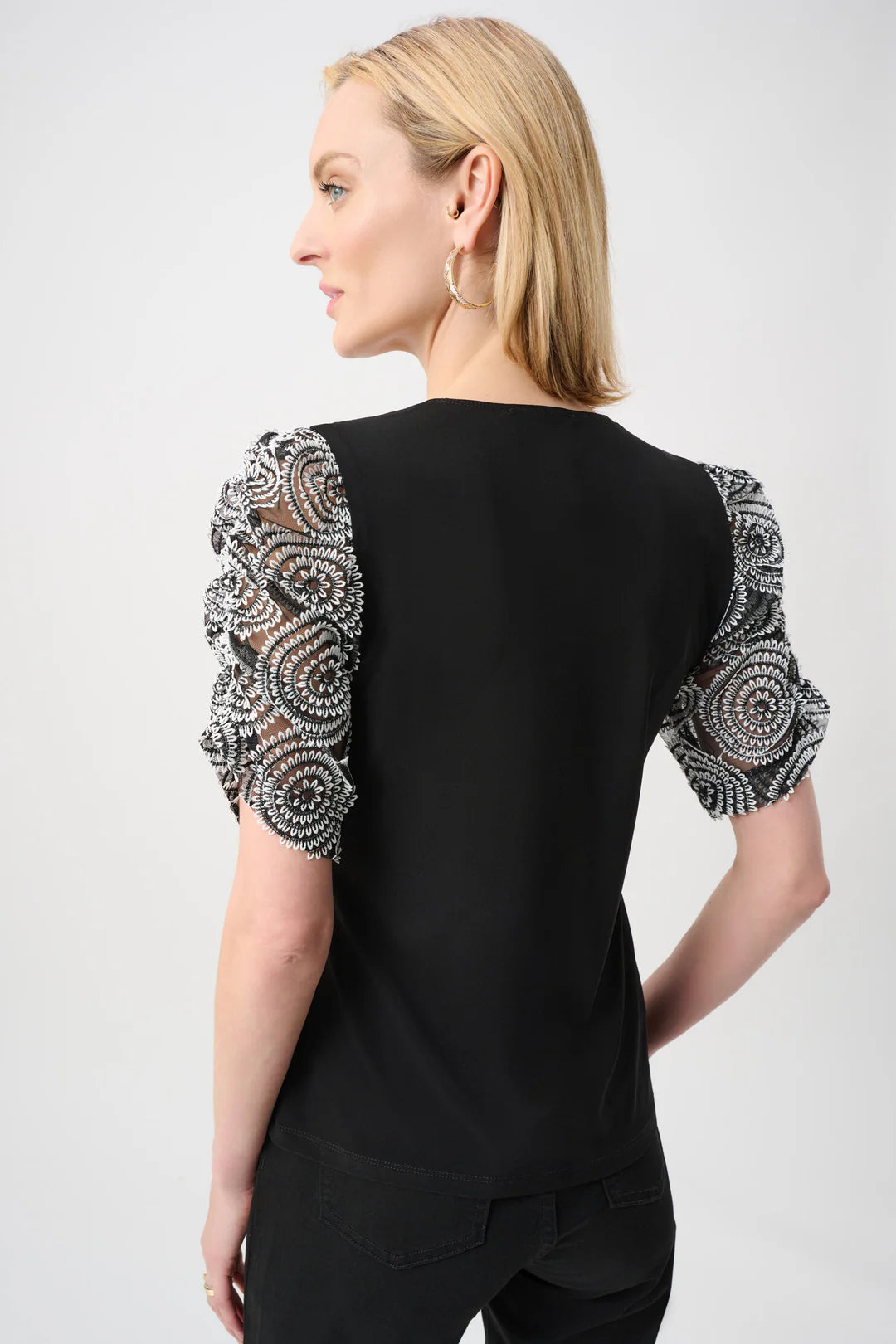 Joseph Ribkoff Silky Knit Novelty Sleeve Top Style 263028 4