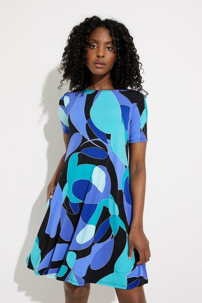 Abstract Print Dress Style 232267 Front Pose.