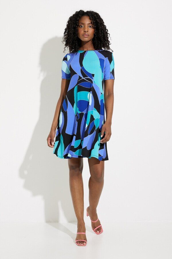 Abstract Print Dress Style 232267 Full Walking.