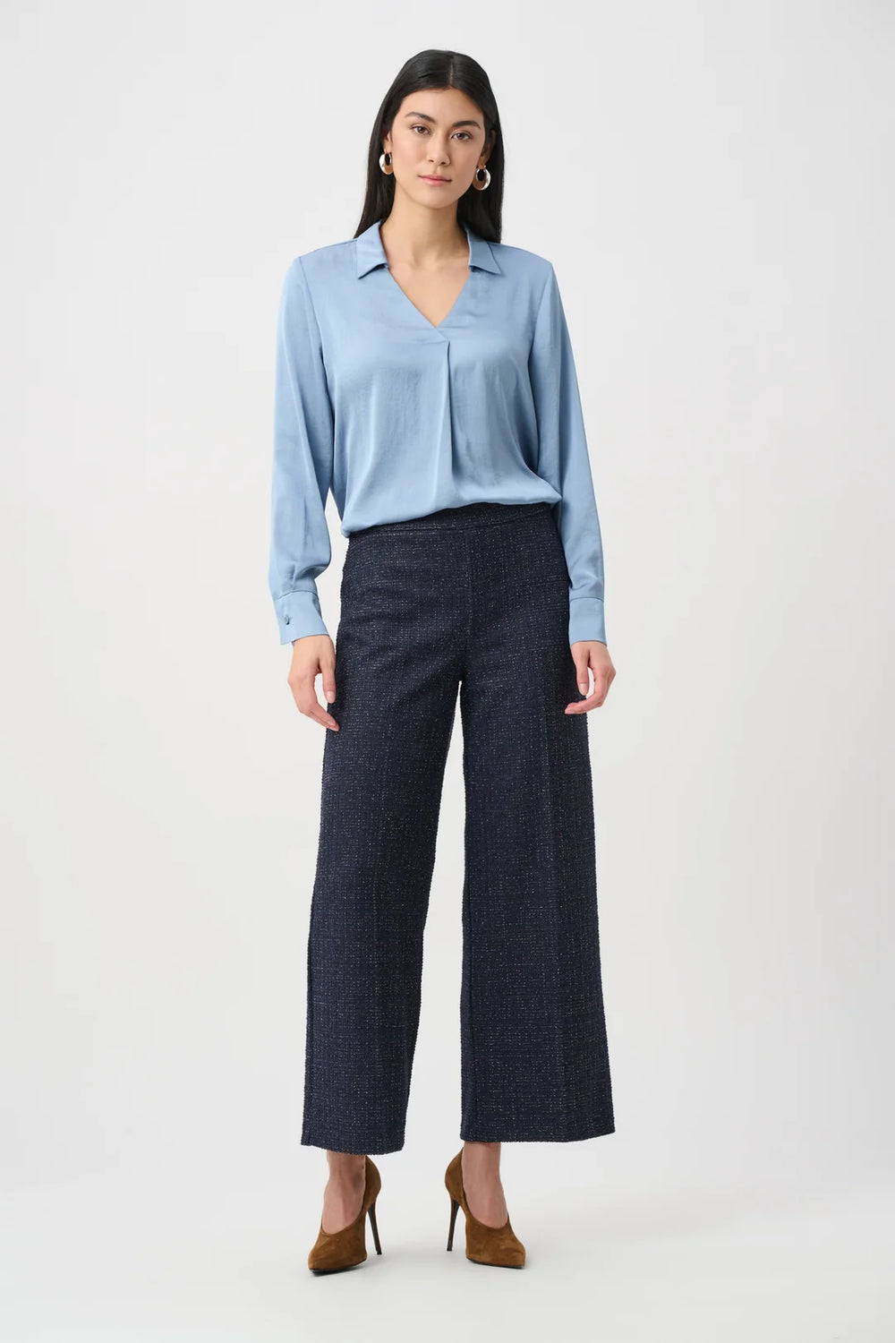 Joseph Ribkoff Lurex Boucle Wide-Leg Pull-On Pants Style 263215 2