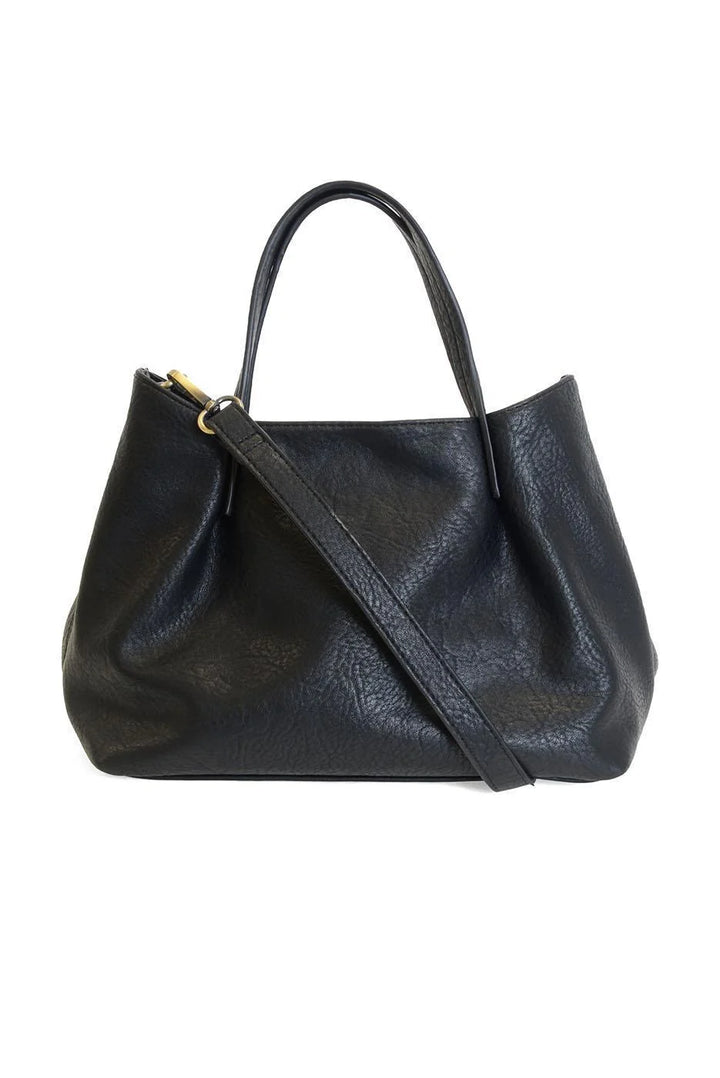 Joy Susan Niki Pleated Satchel Crossbody Black 1