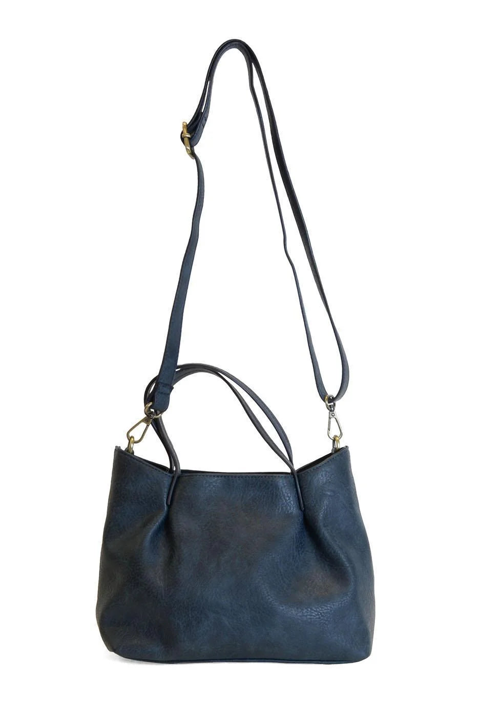 Joy Susan Niki Pleated Satchel Crossbody Navy 2