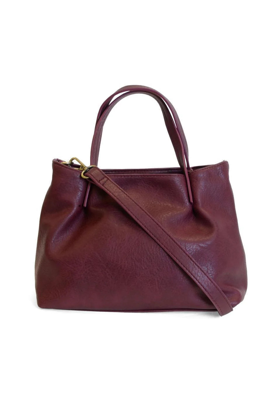 Joy Susan Niki Pleated Satchel Crossbody Wine 1