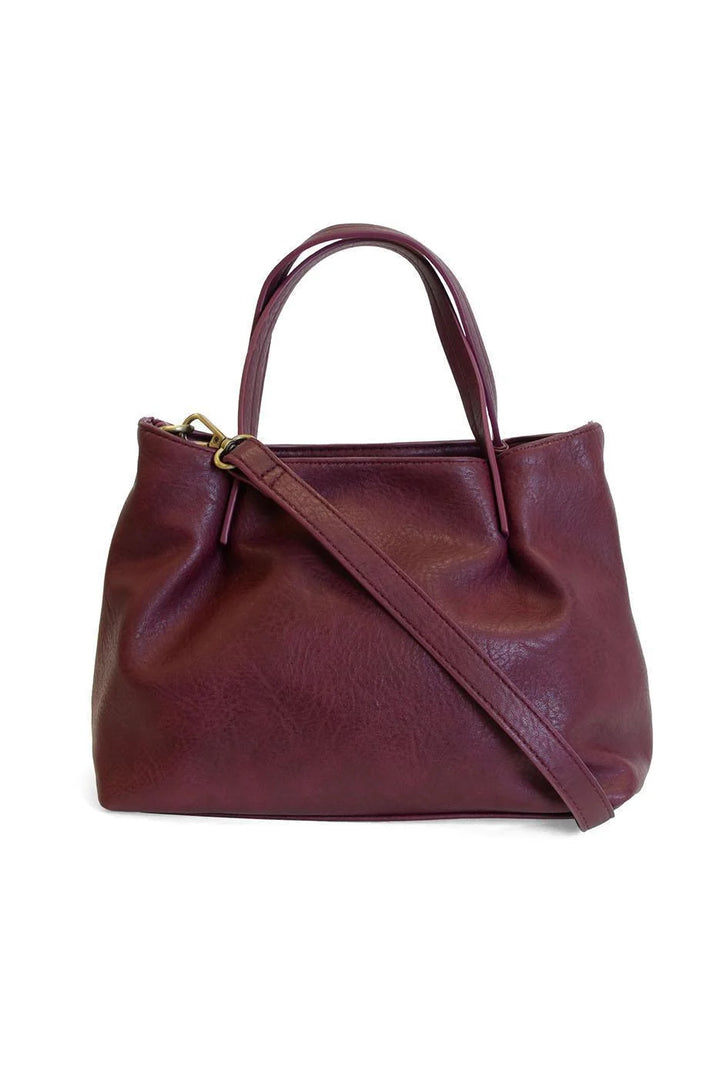 Joy Susan Niki Pleated Satchel Crossbody Wine 2