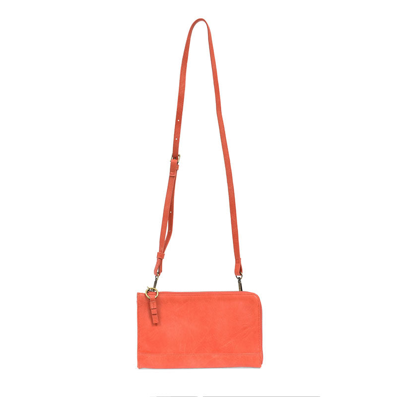 Karina Convertible Wristlet & Wallet Coral Full with Strap.