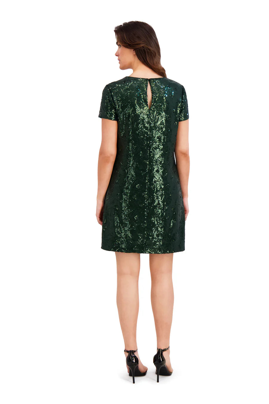London Times Amada T-Shirt Dress in Geo Sequin 3