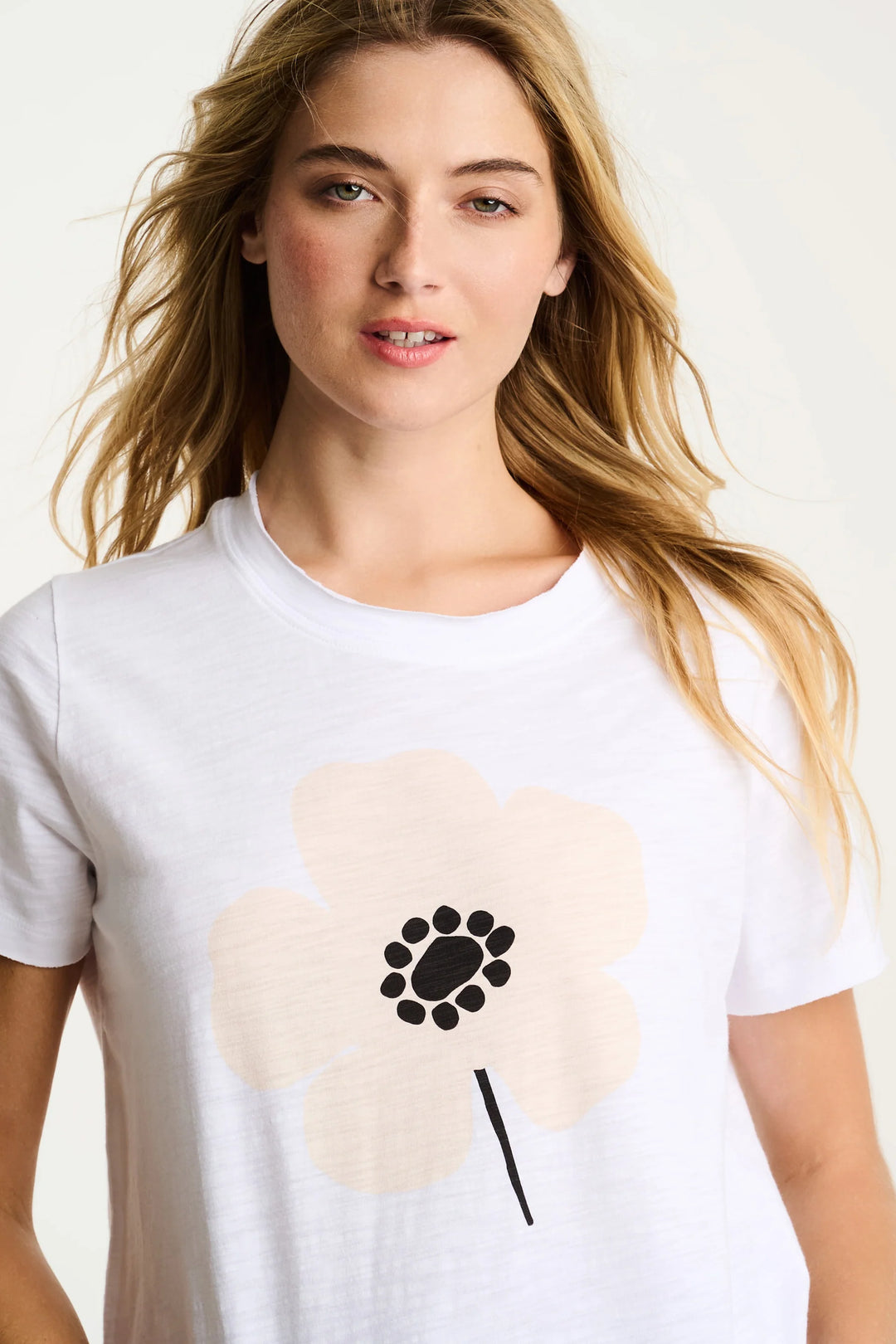 Lisa Todd  Posy Posse Cotton T-Shirt White 3