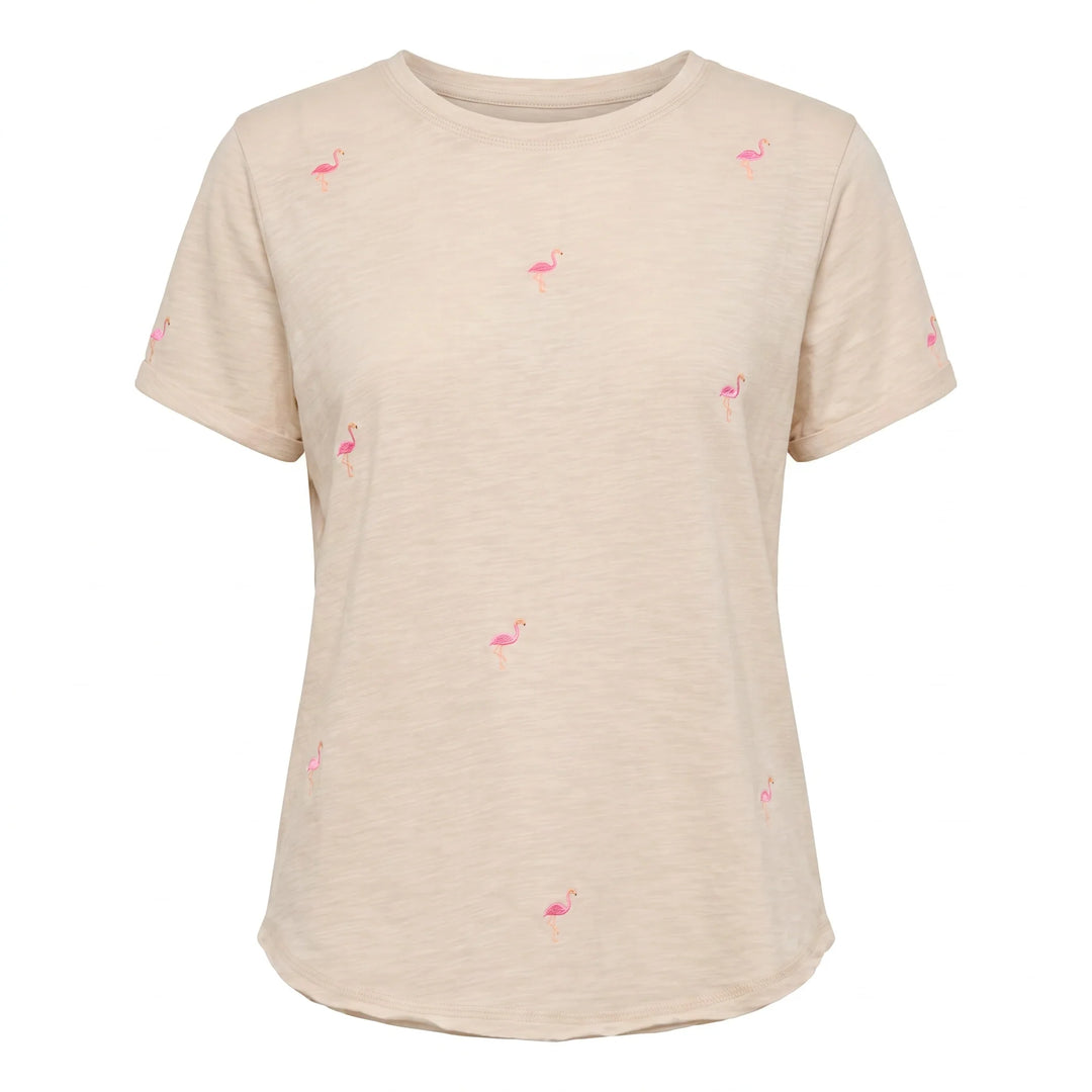 Lisa Todd What The Flock Tee Crystal Sand 5