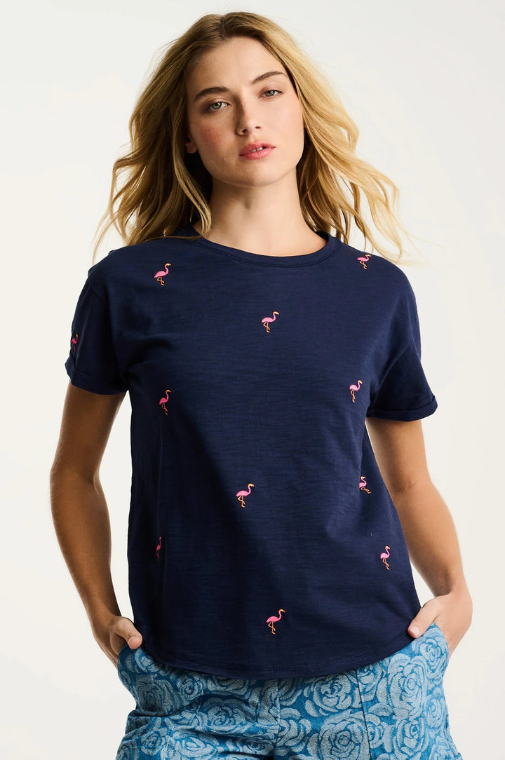 Lisa Todd What The Flock Tee Navy 1