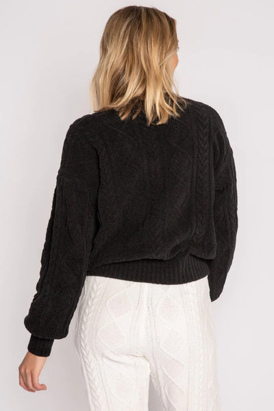 Long Sleeve Cable Lounge Top Back.