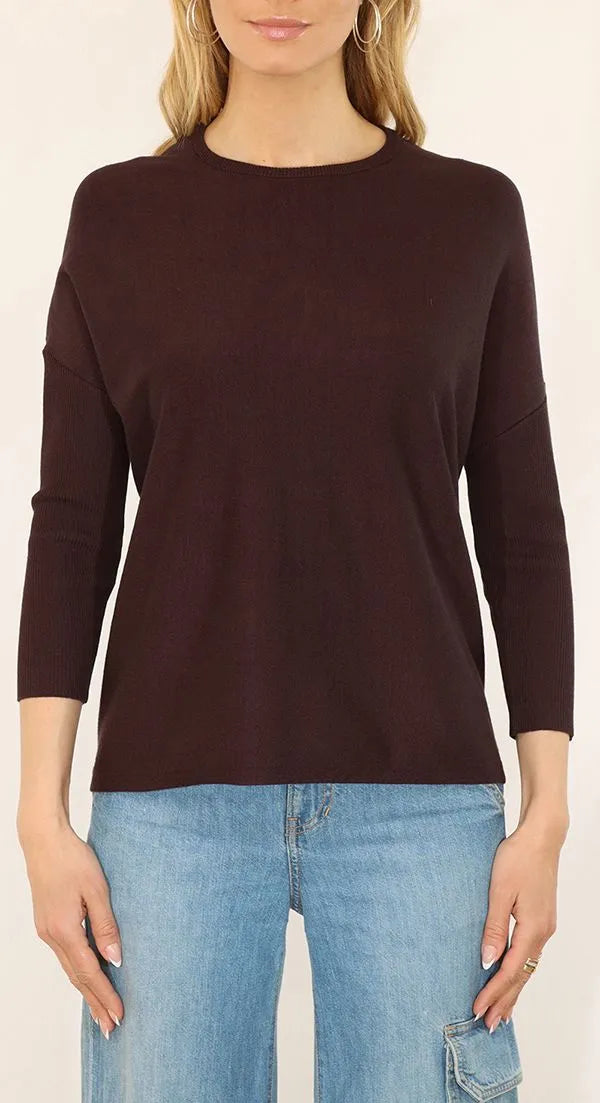 Metric Boyfriend Crewneck Sweater Bitter Chocolate