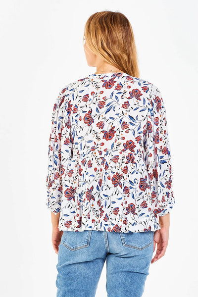 Malia V-Neck Top Lotus Trail Back.