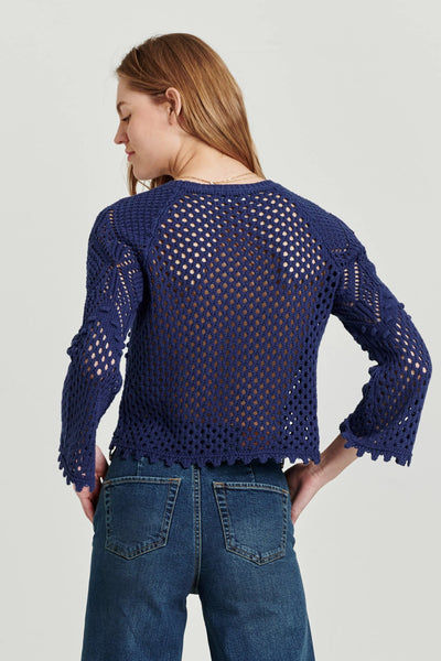 Another Love Marissa Crochet Mesh Sweater Back.