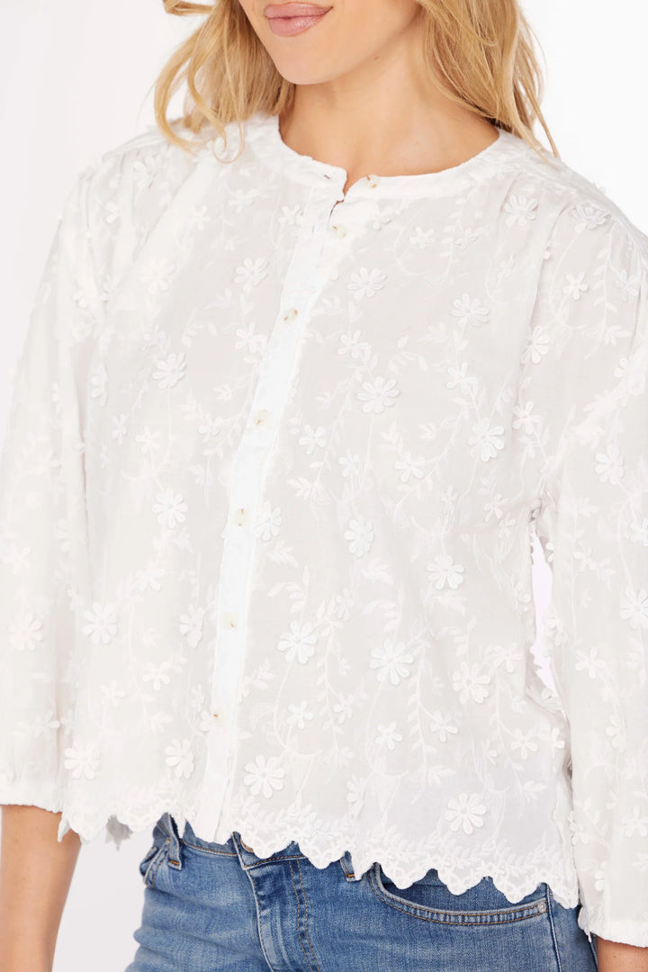 Mododoc 3/4 Sleeve Crew Lace Top 5