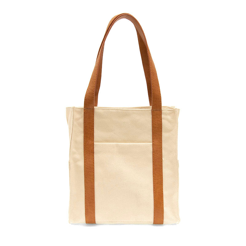 Nicola Canvas Tote Cream Front