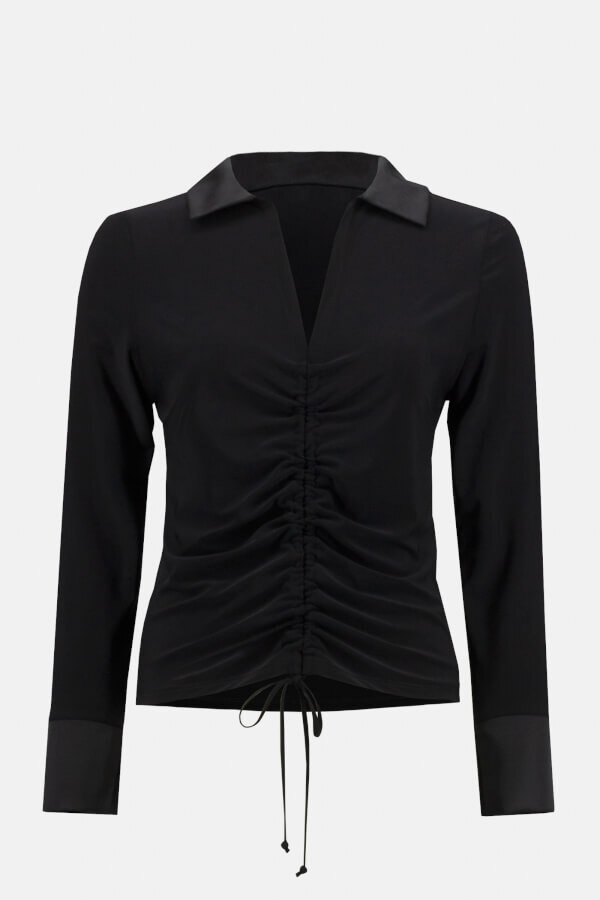 Notched Collar Ruched Top Style 233220 Without Model.