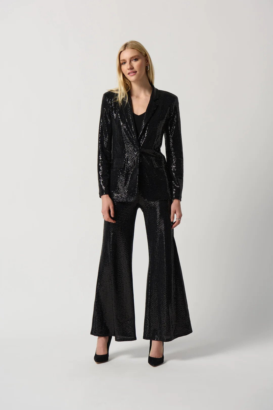 Novelty Knit Blazer with Notch Collar Style 234240 Full Front.