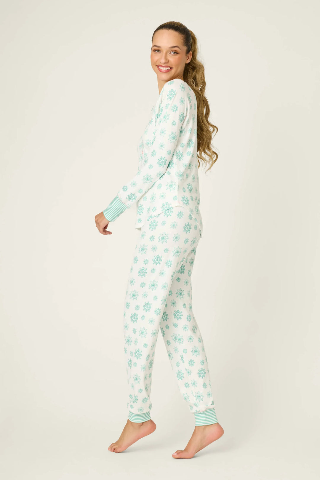 PJ Salvage Snowflake Wishes Pointelle Pants Set 3