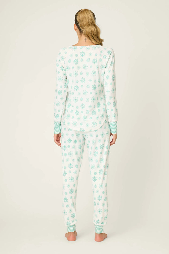PJ Salvage Snowflake Wishes Pointelle Pants Set 4