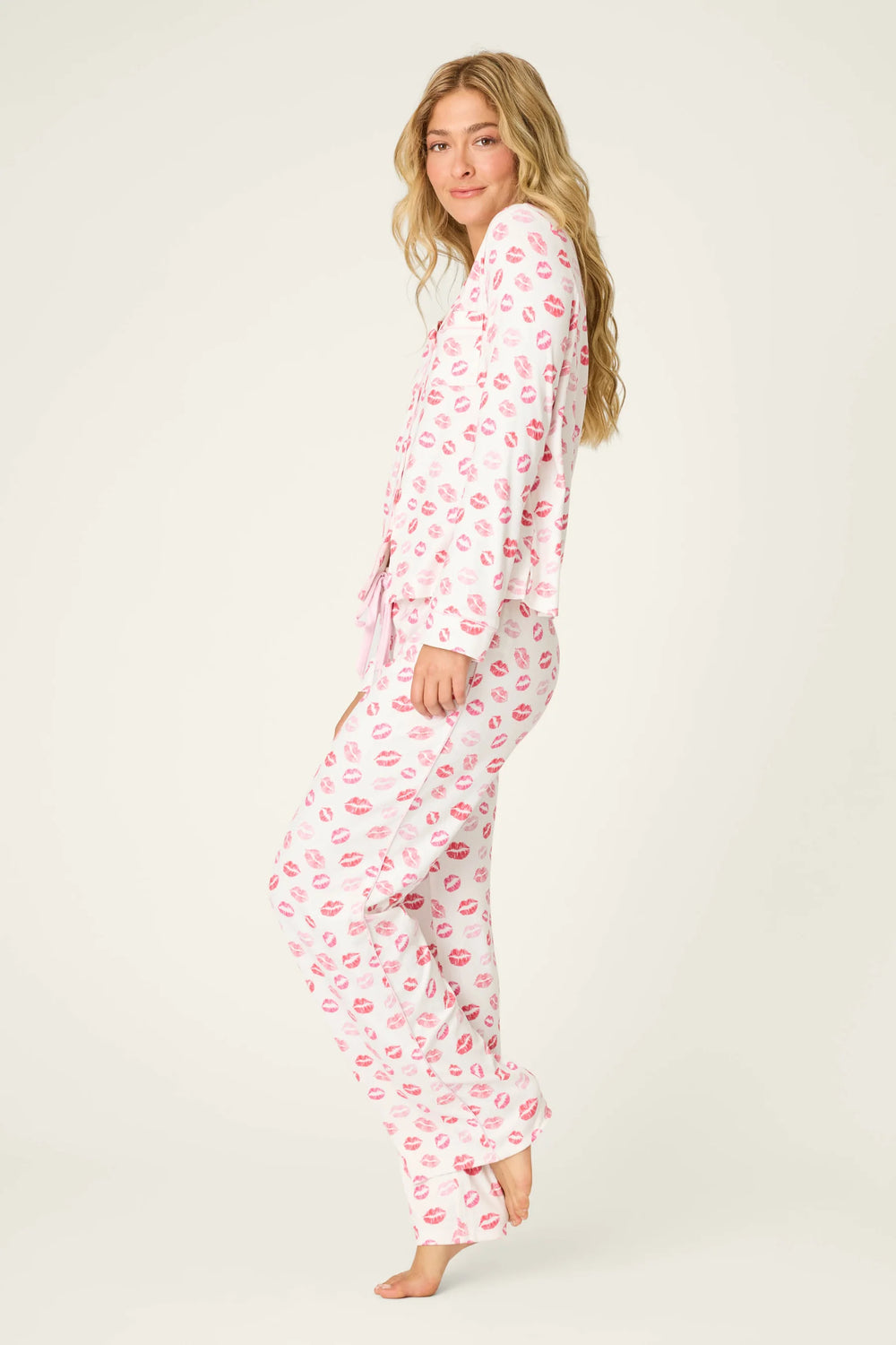 PJ Salvage Valentine's Day Kisses Print 3-Piece PJ Set 2