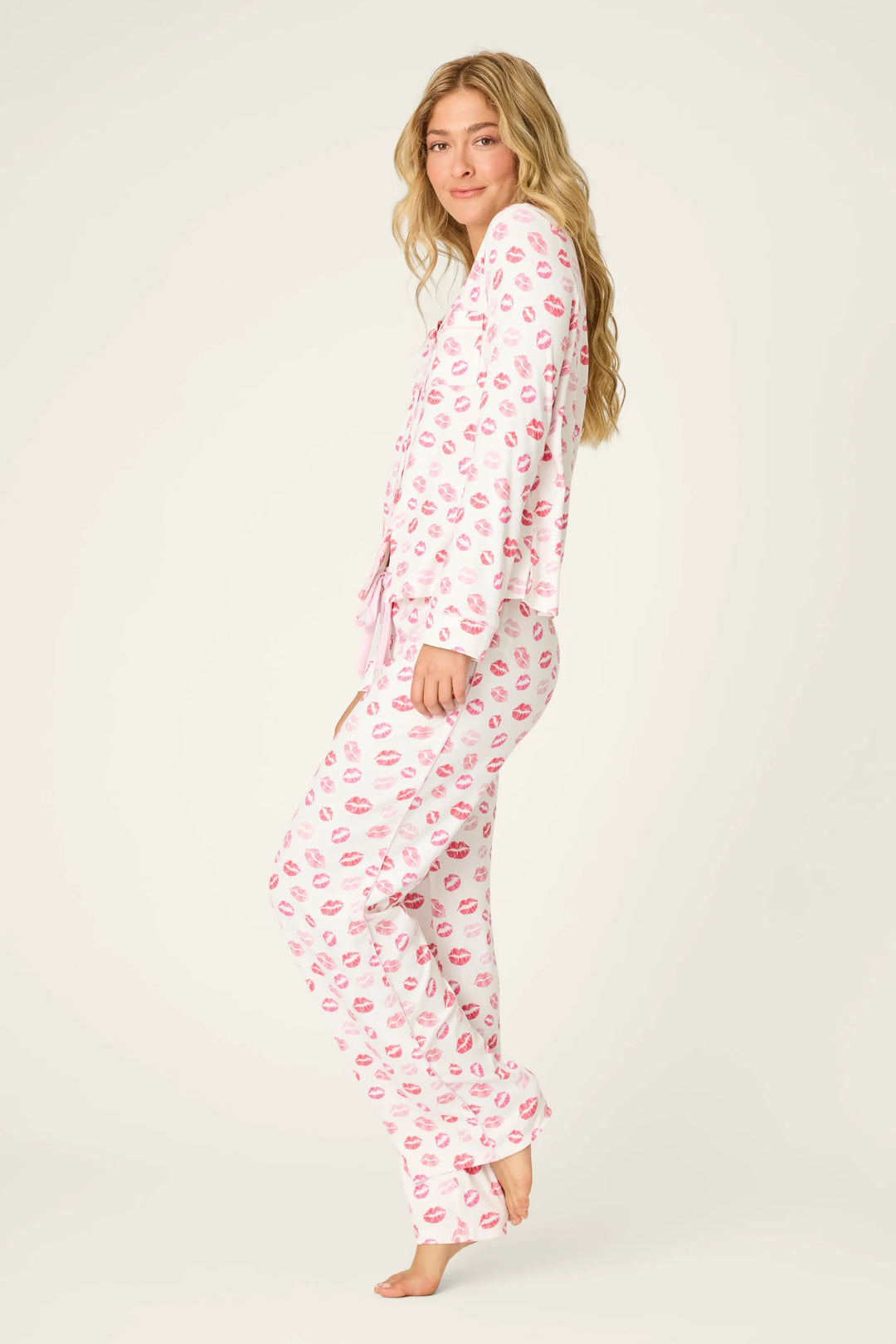 PJ Salvage Valentine's Day Kisses Print 3-Piece PJ Set 2