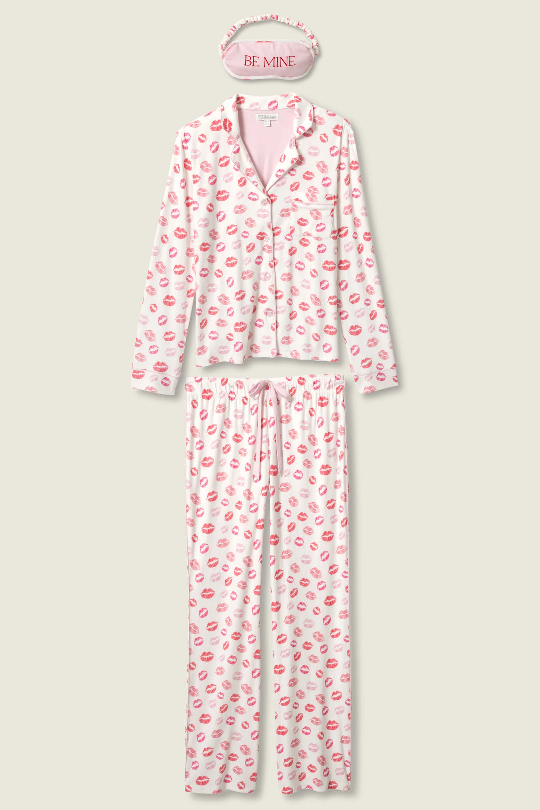PJ Salvage Valentine's Day Kisses Print 3-Piece PJ Set 5