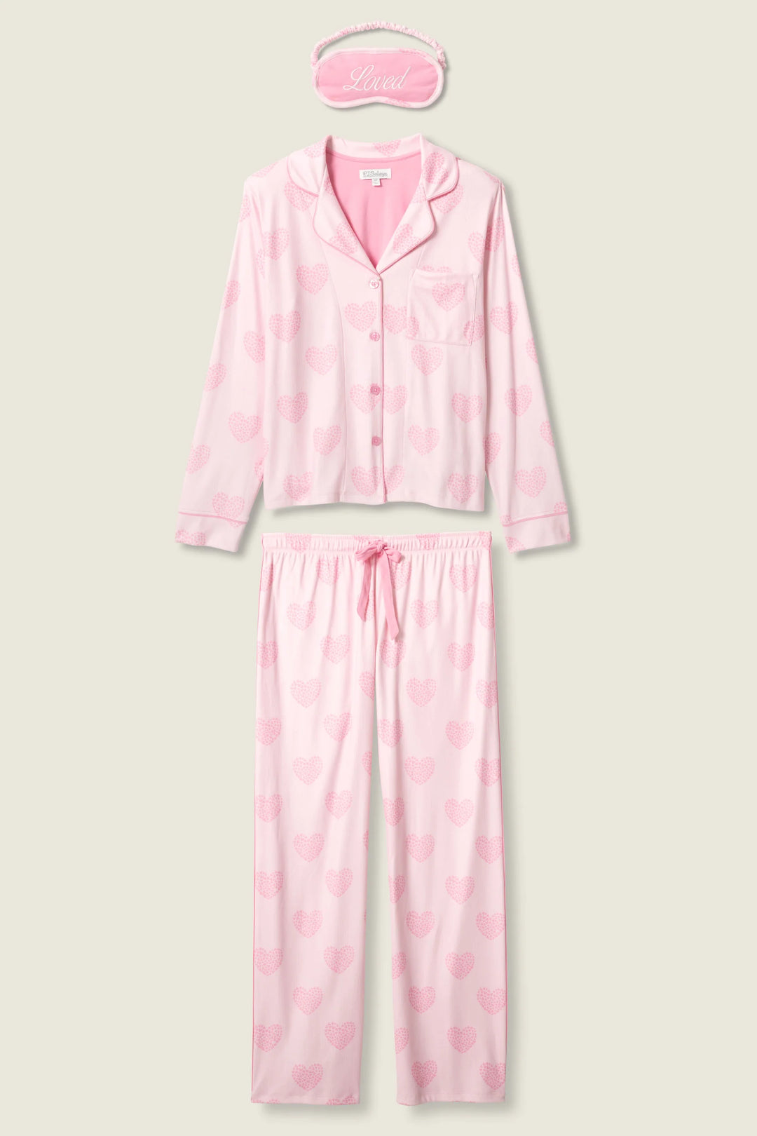 PJ Salvage Valentine's Day Leopard Hearts Print 3-Piece PJ Set