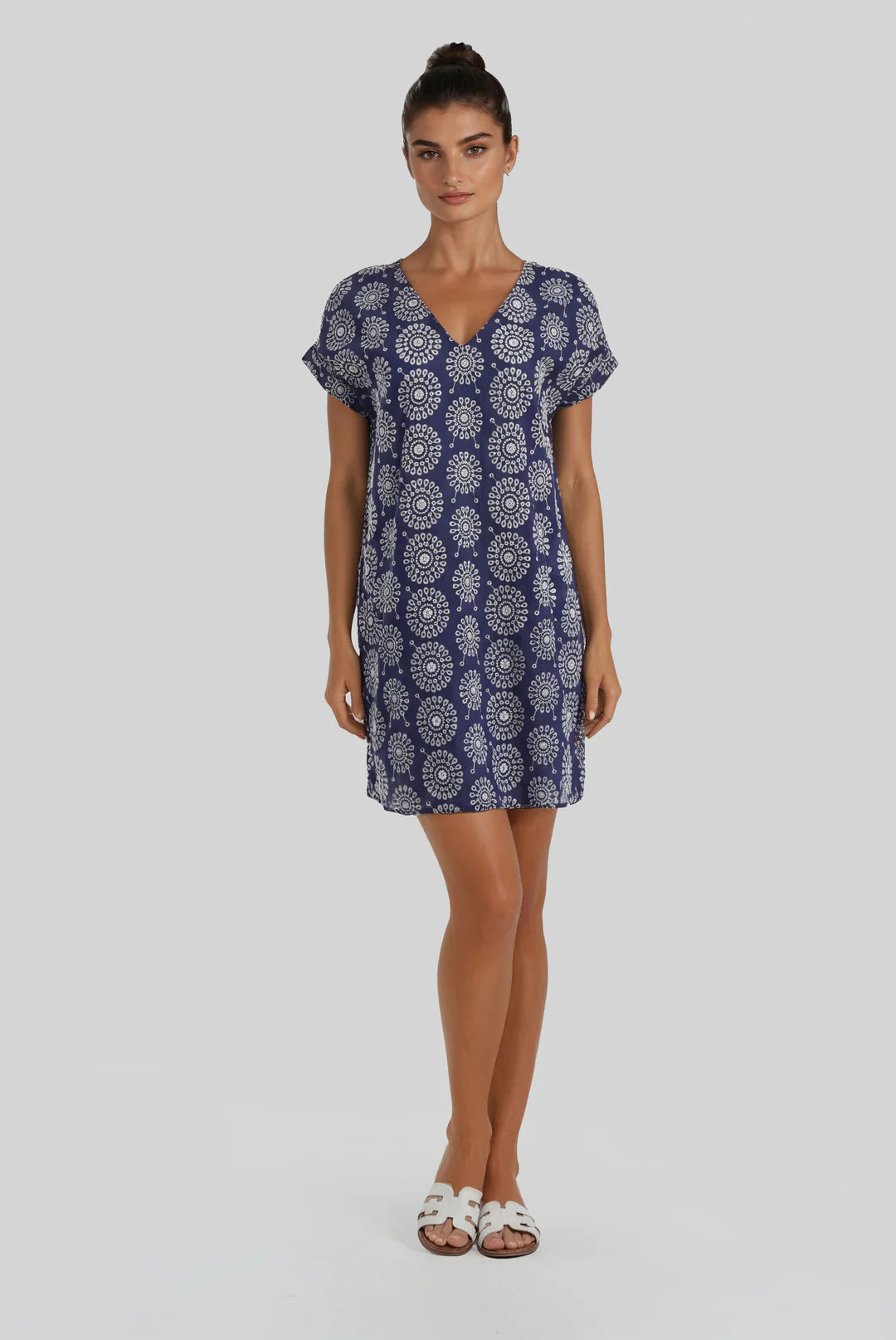 Peace of Cloth Lexi Short Sleeve V-Neck Dress Eyelet