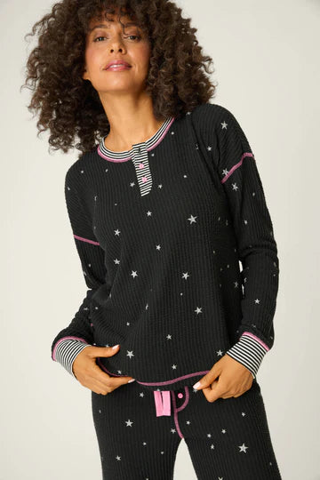 Pj Salvage Ski Jammie Classics Starlight Starbright Black PJ Set 1