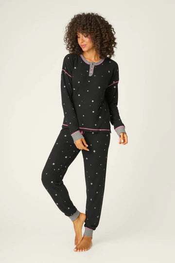 Pj Salvage Ski Jammie Classics Starlight Starbright Black PJ Set 2