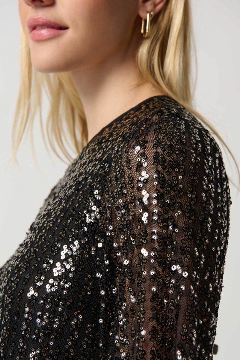 Sequin Boxy Top Style 234176 Close-up Detail.