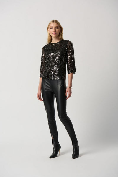 Sequin Boxy Top Style 234176 Full Front Side.