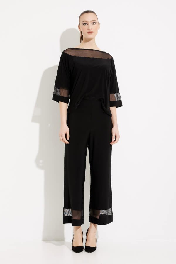 Sheer Panel Jumpsuit Style 233302 Full Front.